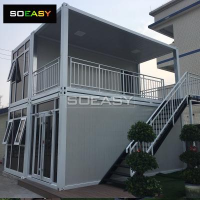 Luxury  Container Villa 4 Units Flat Pack Combine Together Glass Wall with Balcony للبيع